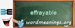 WordMeaning blackboard for effrayable
